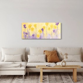 Kép - Lila és sárga virágok (120x50 cm)