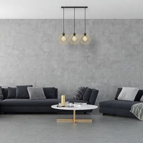 Csillár zsinóron MERCURE 3xE27/15W/230V arany/fekete