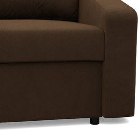 Zeus sarokkanapé, 2 ágyneműtartóval, döntött kartámasz, szövet anyag, univerzális oldal, bonell töltet, barna