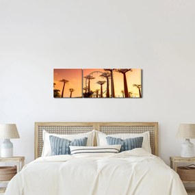Kép - Naplemente a Baobab Alley-ben (órával) (90x30 cm)