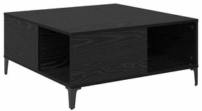 vidaXL Dohányzóasztal Fekete tölgy 80 x 80 x 36,5 cm Faanyag