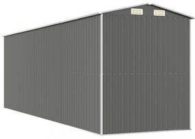 világosszürke horganyzott acél kerti fészer 192 x 606 x 223 cm