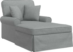 vidaXL Fotel Loungba Szoknyával párnával 3 pcs Világosszürke szövet