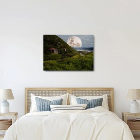 Holdas tájkép (üvegen) (70x50 cm)