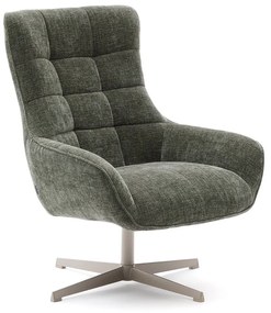 Szürkészöld forgó zsenília fotel Teryl – Kave Home