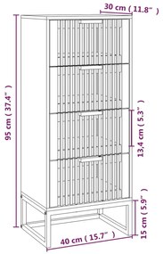fekete szerelt fa magasszekrény 40 x 30 x 95 cm