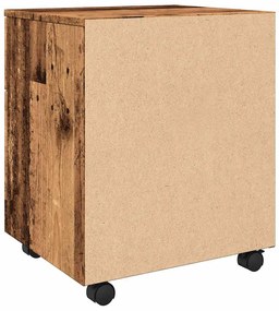 antik fa szerelt fa iratszekrény kerekekkel 45x38x45 cm