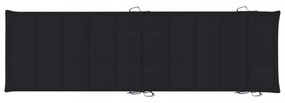 fekete oxford szövet napozóágy párna 186 x 58 x 3 cm