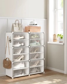 Cipőtároló doboz 6 rekeszes tárolódoboz, fehér 82x32x92cm