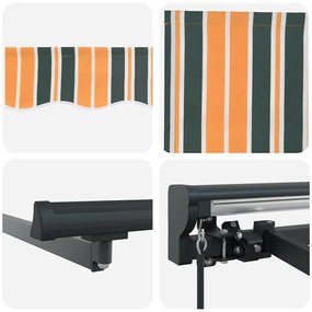 Behúzható napellenző Zöld és Sárga 300x250 cm szövet