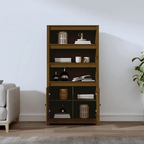 mézbarna tömör fenyőfa magasszekrény 80 x 35 x 154 cm
