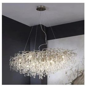 Paul Neuhaus 2031-55 - Csillár zsinóron ICICLE 15xG9/40W/230V 75x150 cm króm