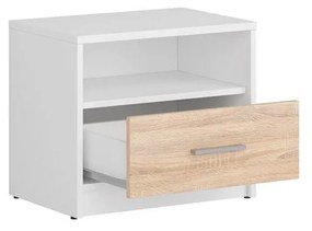 Éjjeliszekrény Nepo Plus 3 (fehér + szonoma tölgy) . 1098273
