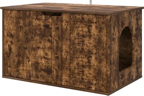 vidaXL Macska Ház Füstölt tölgy 85 x 55 x 50,5 cm Faanyag