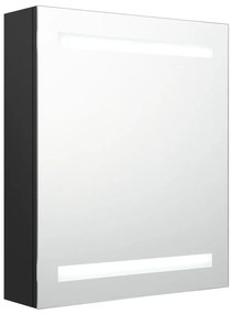 fekete LED-es tükrös fürdőszobaszekrény 50 x 14 x 60 cm