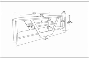 TV szekrény Sares - Walnut, Black
