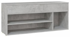 betonszürke szerelt fa cipőtároló pad 105 x 30 x 45 cm