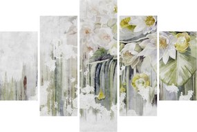 Kép - Fehér virágok, vintage (150x105 cm)