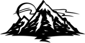 Mountain fém fali dekoráció, 62×31 cm