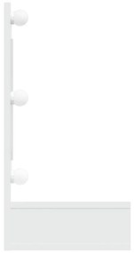 fehér tükrös szekrény LED-ekkel 90x31,5x62 cm