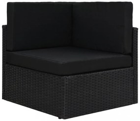9 részes fekete polyrattan kerti ülőgarnitúra