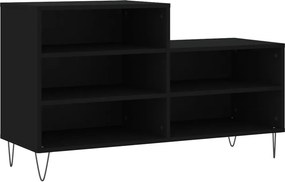 vidaXL fekete szerelt fa cipősszekrény 102x36x60 cm