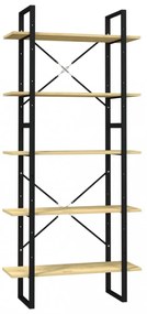 ötszintes fenyőfa könyvszekrény 80 x 30 x 175 cm
