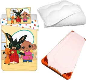 Bing Pink Playroom gyerek, ovis ágyneműhuzat, derékalj és paplan/párna szett 100x135 cm 40x60 cm