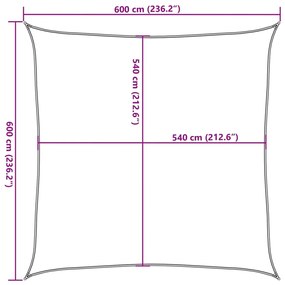 piros HDPE napvitorla 160 g/m² 6 x 6 m