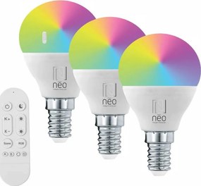 Immax NEO 07745CDO - 3 darabos szett: 3x LED RGB+CCT, fényerőszabályozható izzó E14/6W/230V, Wi‑Fi + távirányító