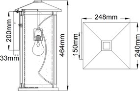 Quintiesse klasszikus kültéri fali lámpa ashbern fekete elsqn-ashbern-l IP44
