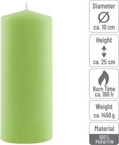 Gyertya készlet 25 cm Ø 10 cm 2 db világoszöld