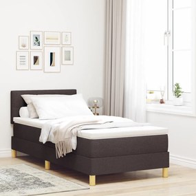 Box Spring Ágy Matraccal Sötétbarna 90x200 cm Szövet