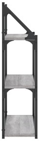 3 szintes szürke sonoma színű szerelt fa fali polc 60x21x78,5cm