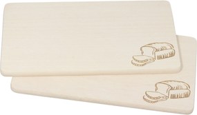 Mini Vágódeszka Gravírozott Konyhai Kenyér Fa 22x12x1cm 2 db,