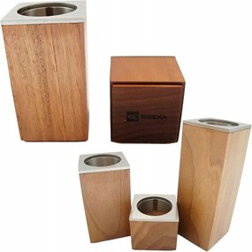 Fa Közepes Gyertyatartó Magasság 10cm Szélesség 5,5cm Dió Breka