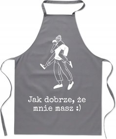 Valentin-napi konyhai kötény vicces nyomat Milyen jó, hogy itt vagyok