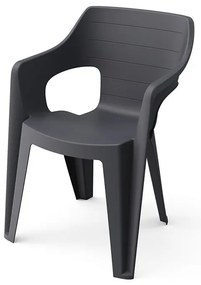 Bilboa Iowback műanyag kartámaszos kerti szék fekete