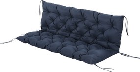 Outsunny 3 személyes padpárna 150 x 98 x 8 cm ülőpárna hevederekkel háttámla párnával beltéri/kültéri használatra kerti padhoz kerti bútorhoz függőszé