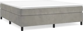 vidaXL világosszürke bársony rugós ágy matraccal 160x200 cm