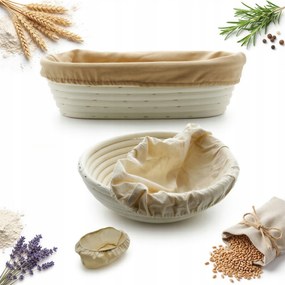 Rattan Kosár Szett 2 Db Rattan Kosár Kenyér Kelesztéshez