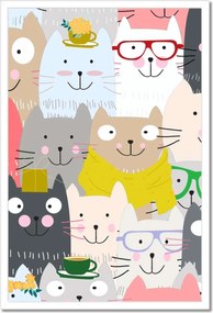 Poszterek keretben 40x60 Vicces macskák mix