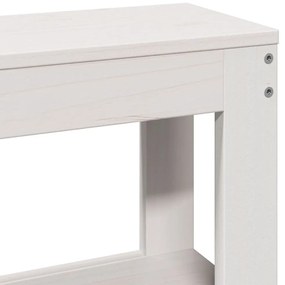 fehér tömör fenyőfa fejtámla polcokkal 90 cm