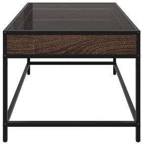 barna tölgy végtelen hatású LED-es dohányzóasztal 70x50x41 cm