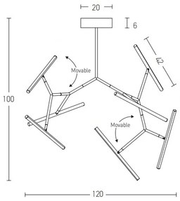 Zambelis 2072 - LED Dimmelhető csillár rúdon LED/68W/230V fekete