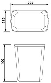 Sapho, Függő szemetes 23l, ABS fekete matt, A74201NE