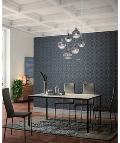 Redo 01-2069 - Csillár zsinóron PLUMEN 6xE14/42W/230V szürke