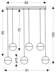 LED Csillár zsinóron FURNI 6xLED/5W/230V