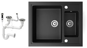 Gránit mosogató NERO Arriva + dugókiemelő (matt fekete)