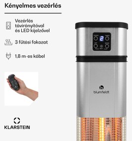 Blumfeldt Heat Guru Plus, infravörös hősugárzó, 2000 W, 3 fűtési fokozat, távirányító, ezüst